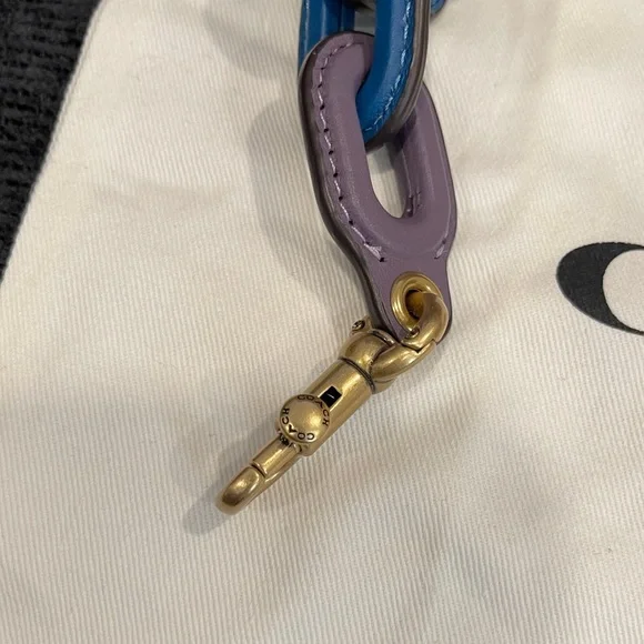 Coach Multicolor Rainbow Leather Link Strap with Gold Hardware - Picture 3 of 3